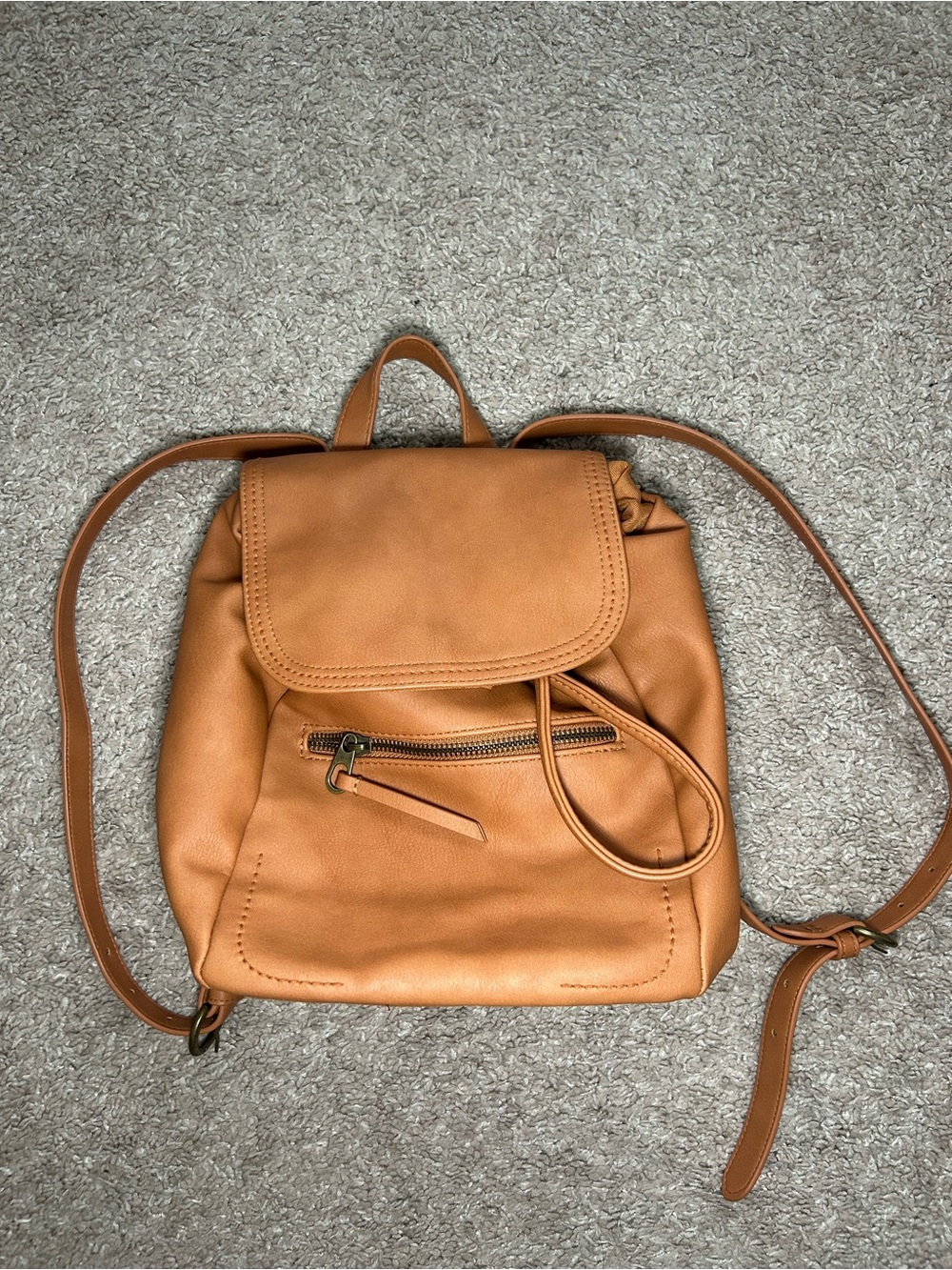 Universal Thread Caramel Faux Leather Mini Backpack